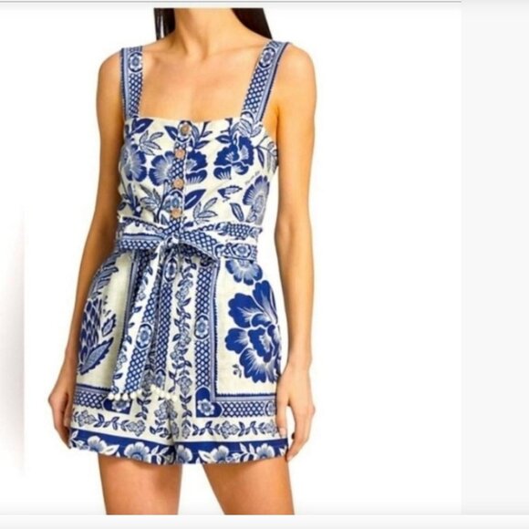 FARM Rio Pants - FARM Rio Blue Pineapple Garden Romper